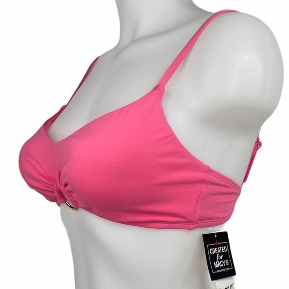 Bar III Sunset Solids Ring Bralette Bikini Top - Picture 3 of 8